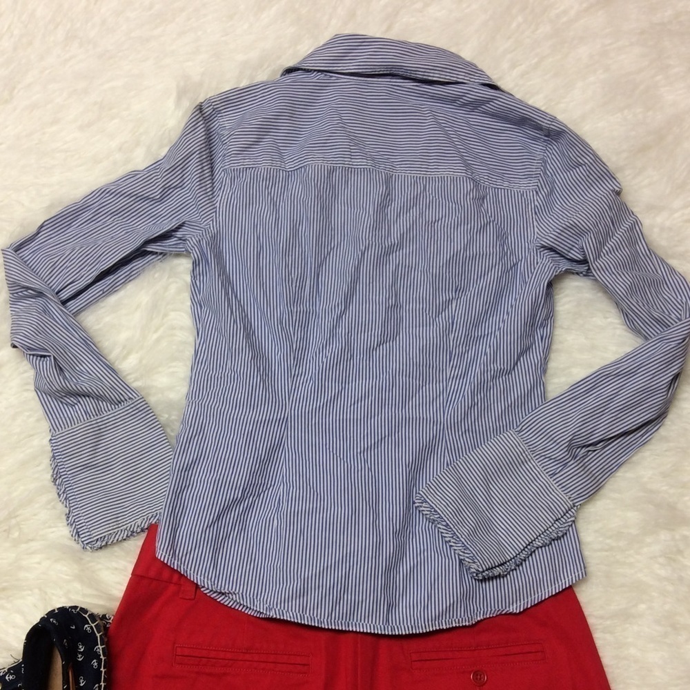 AMERICAN EAGLE OUTFITTERS STRIPED RUFFLED … - Picture 3 of 4